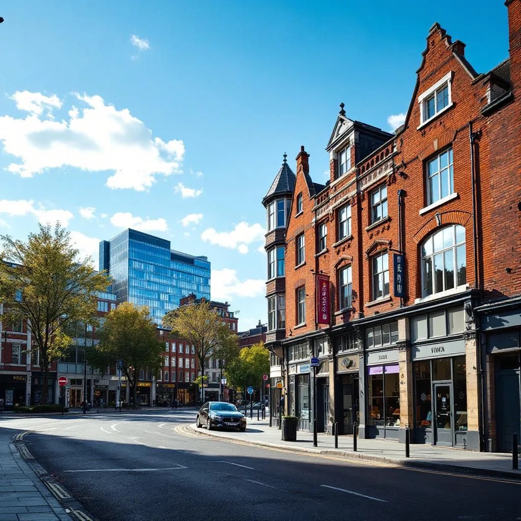 Nottingham commercial property district with modern offices and traditional buildings